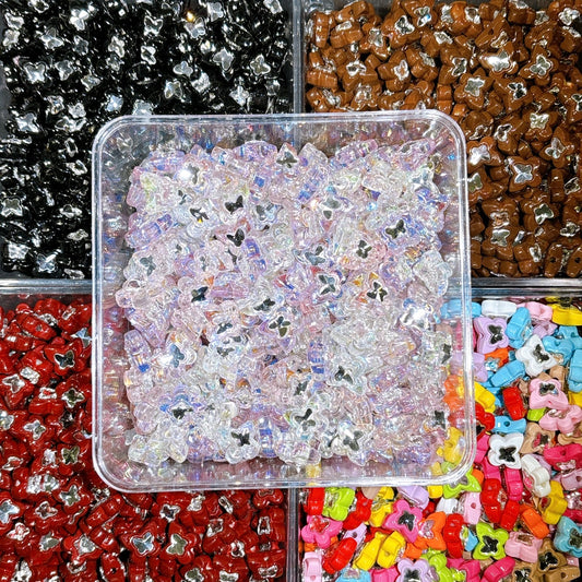 ラインストーン付きビーズ　蝶