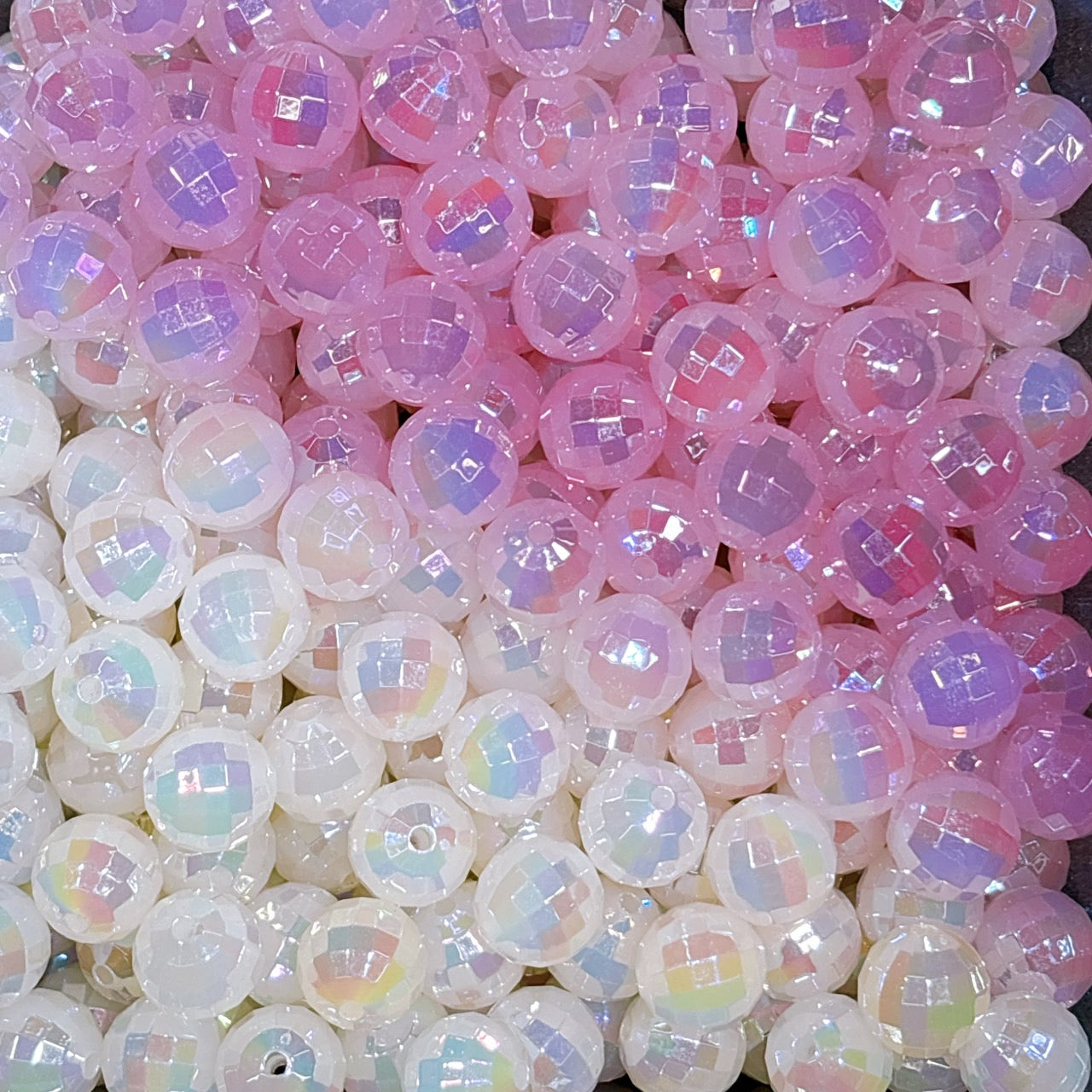 UV変色・夜光 オーロラミラーボールビーズ 16㎜