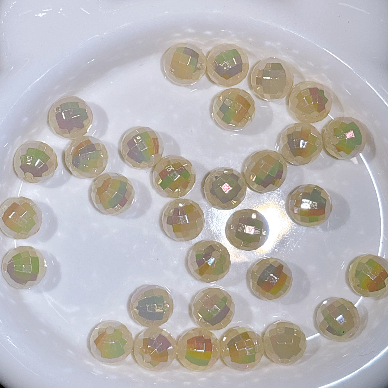 UV変色・夜光 オーロラミラーボールビーズ 16㎜