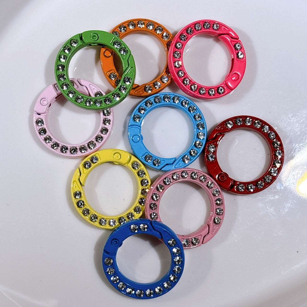 25㎜ カラフルラインストーン カラビナ