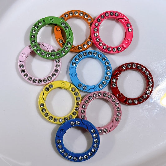 25㎜ カラフルラインストーン カラビナ