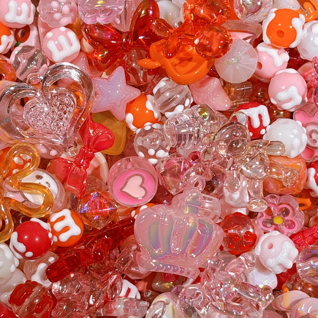 【特価】アクリルビーズMIX❤ウォームカラー❤