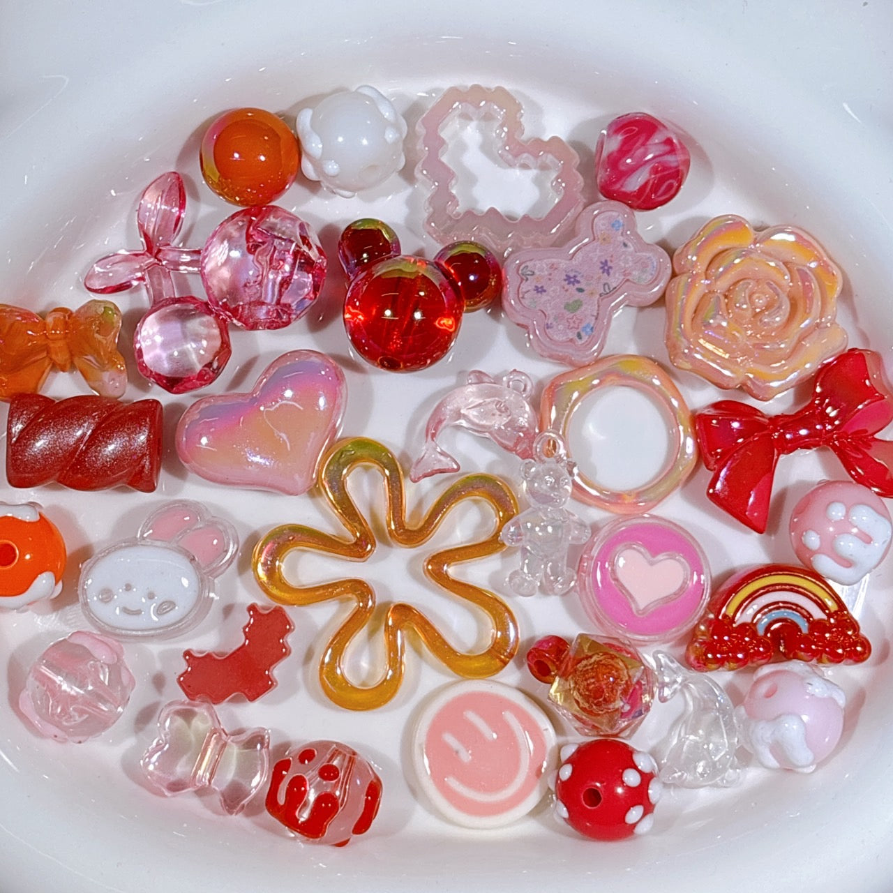 【特価】アクリルビーズMIX❤ウォームカラー❤