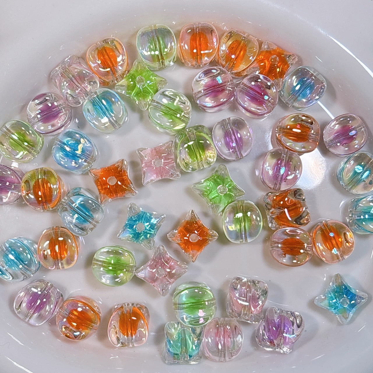 クリアオーロラ キャンディ ビーズ