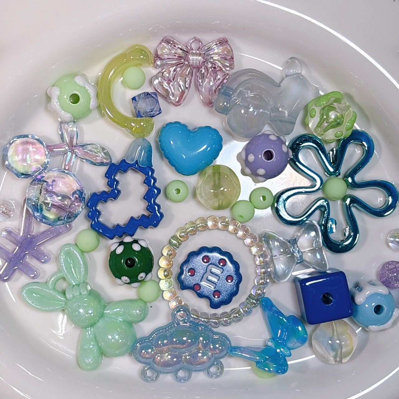 【特価】アクリルビーズMIX💙クールカラー💙