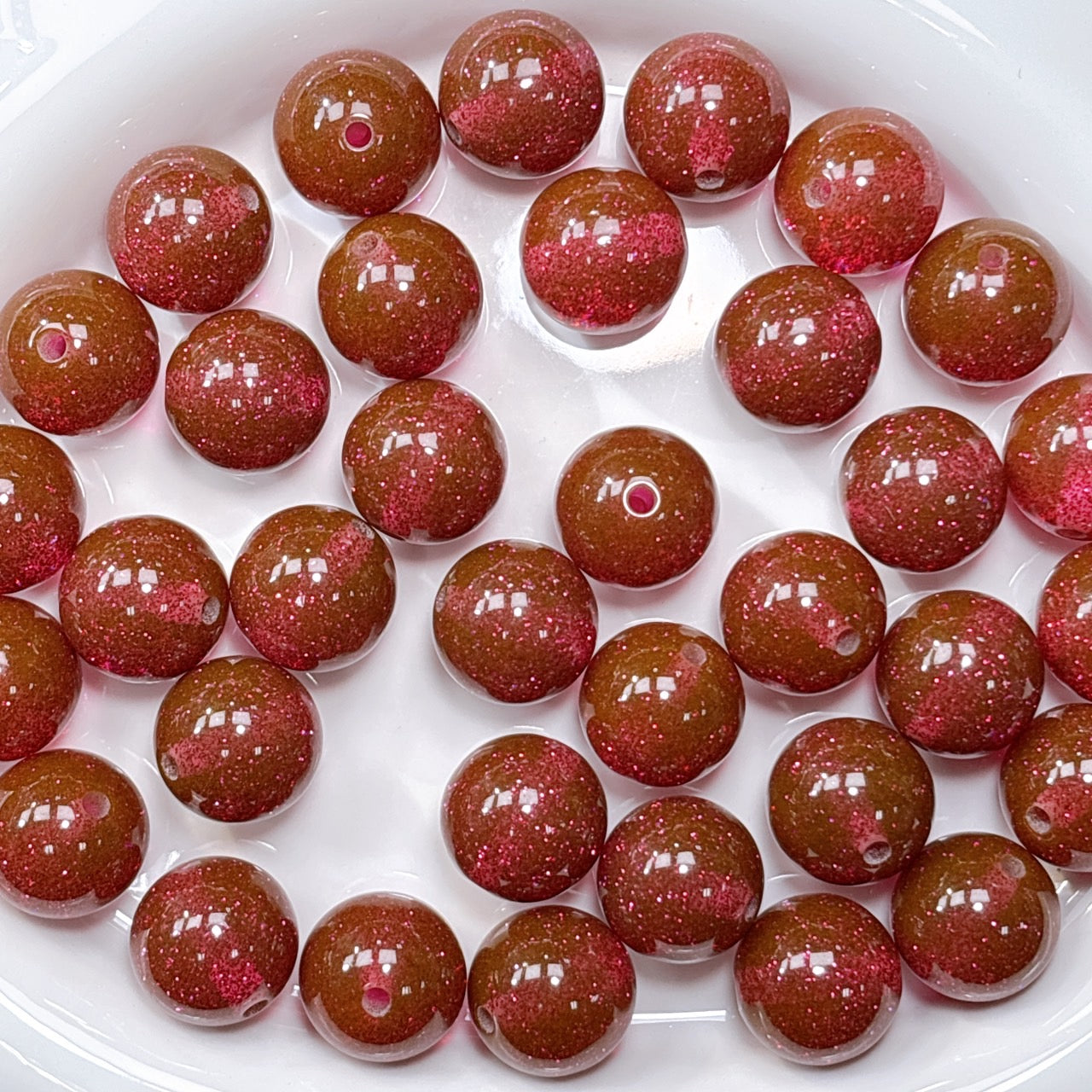 ラメラメ大玉ビーズ 20㎜ マゼンダ (20粒)