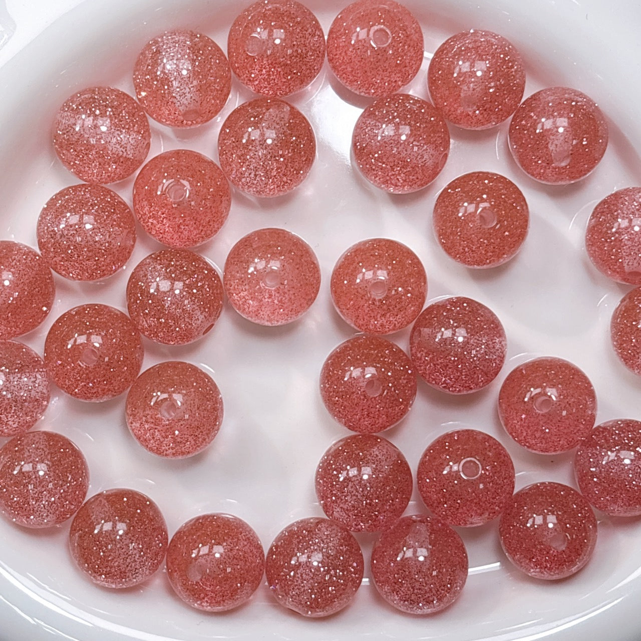 ラメラメ大玉ビーズ 20㎜ ピンク (20粒)