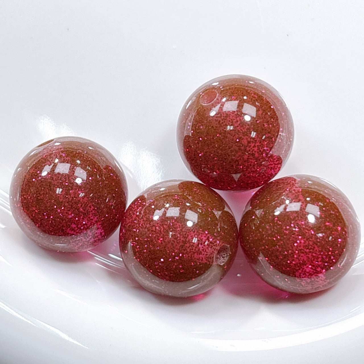 ラメラメ大玉ビーズ 20㎜ マゼンダ (20粒)