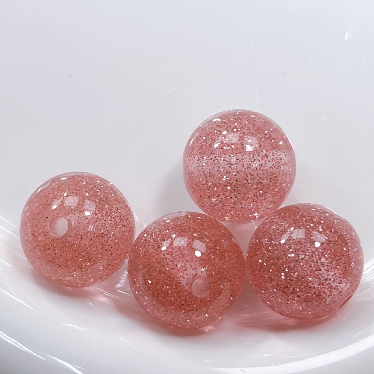 ラメラメ大玉ビーズ 20㎜ ピンク (20粒)