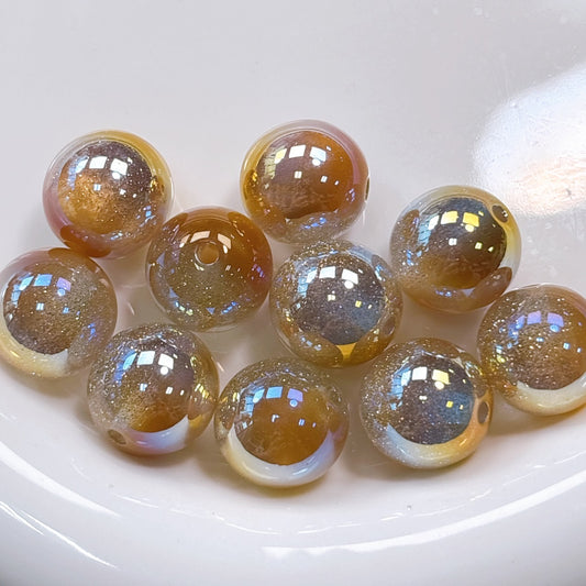 星空デュエットシリーズ No.3キャラメルブラウン 光学ビーズ 16㎜