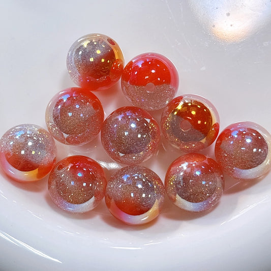 星空デュエットシリーズ No.11ピュアレッド 光学ビーズ 16㎜