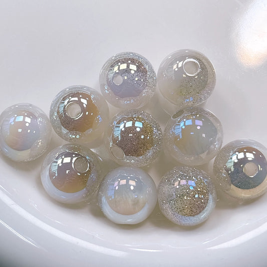 星空デュエットシリーズ No.18シェルホワイト 光学ビーズ 16㎜