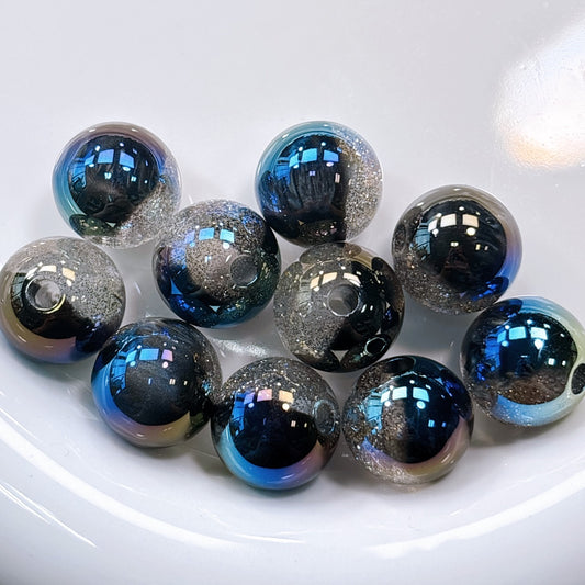 星空デュエットシリーズ No.19ミステリーブラック 光学ビーズ 16㎜