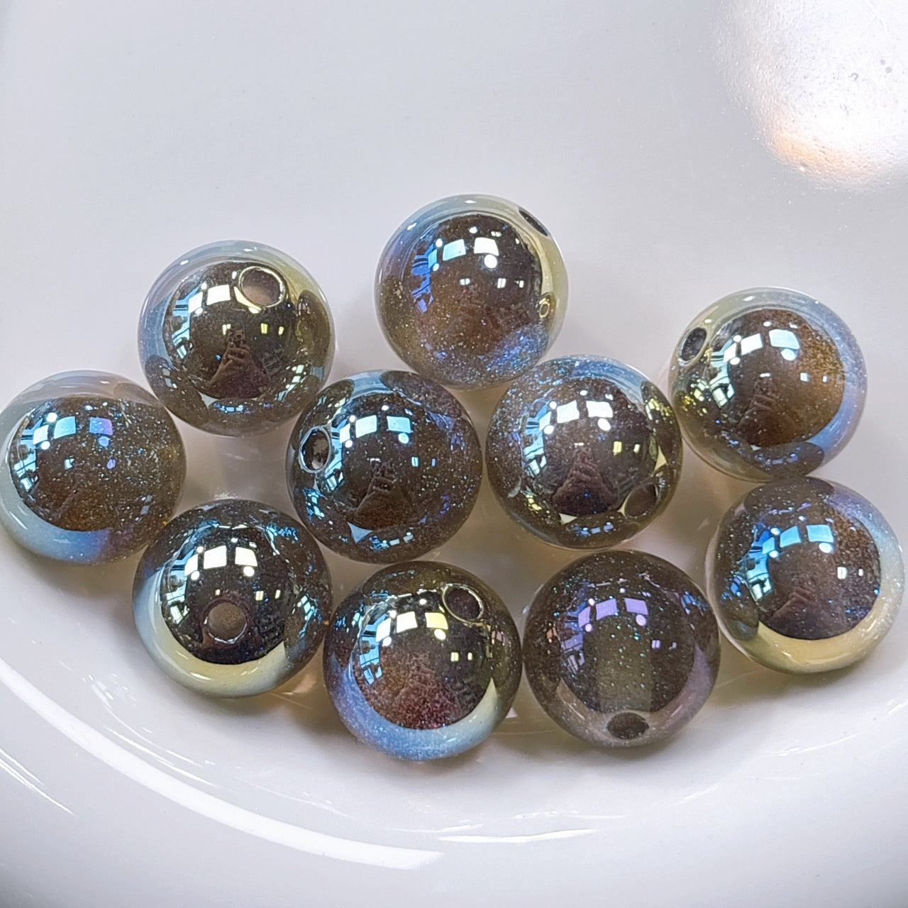 高品質 夢のカケラシリーズ No.2グレー 光学ビーズ 16㎜