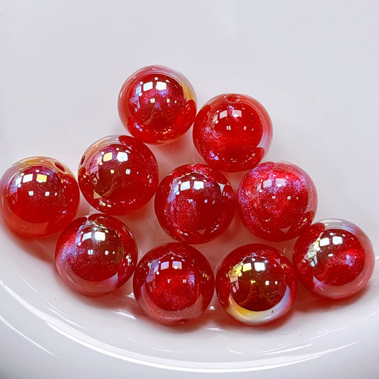 天幻ヴェールシリーズ No.1レッド 光学ビーズ 16㎜