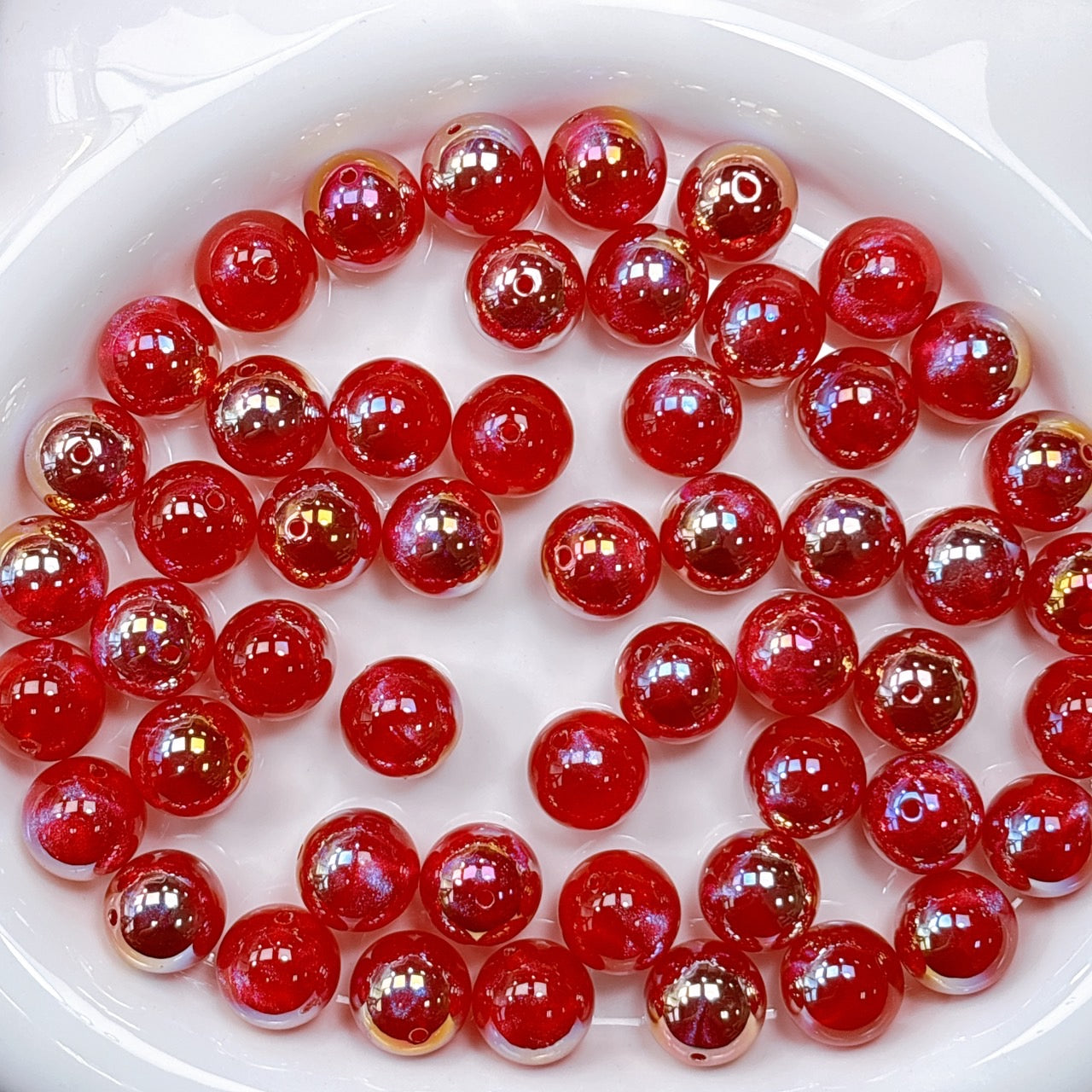 天幻ヴェールシリーズ No.1レッド 光学ビーズ 16㎜