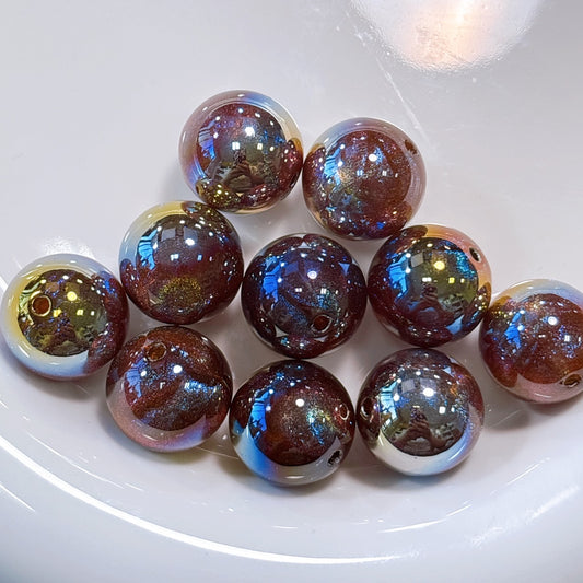 天幻ヴェールシリーズ No.5ブラウン 光学ビーズ 16㎜