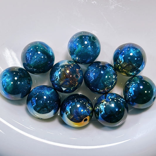 天幻ヴェールシリーズ No.7グリーン 光学ビーズ 16㎜