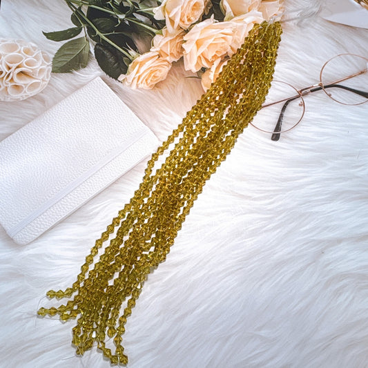 ガラスビーズ 黄金色 8㎜ (10連)