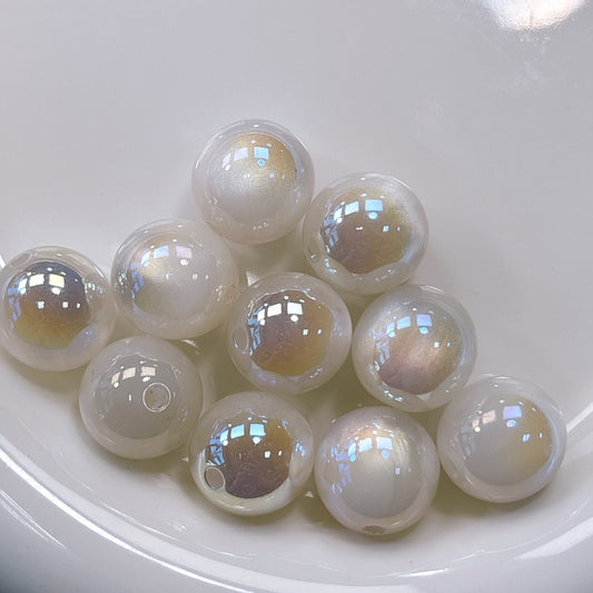 【再入荷】シラーミラージュシリーズ No.1ホワイト 光学ビーズ 16㎜