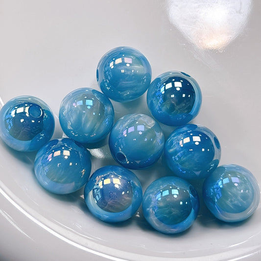 【再入荷】シラーミラージュシリーズ No.2ブルー系 光学ビーズ 16㎜
