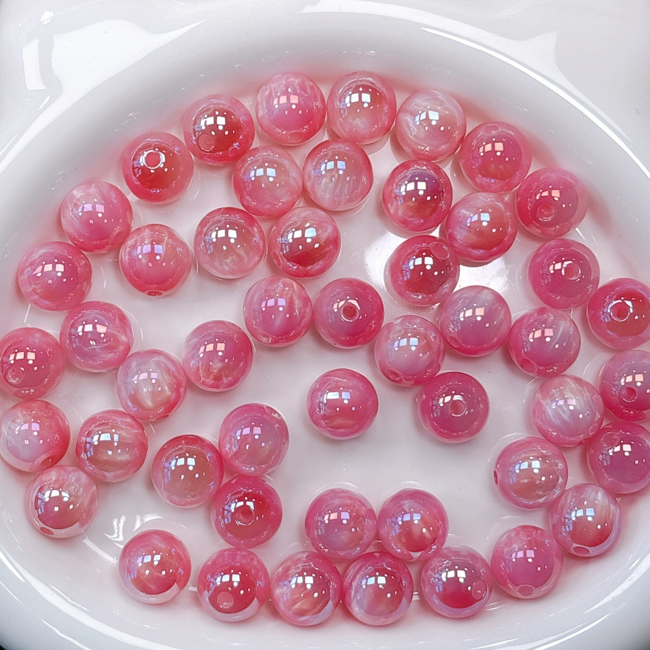 【再入荷】シラーミラージュシリーズ No.3ピンク系 光学ビーズ 16㎜