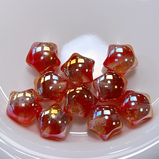 ☆星ホシイ☆シリーズ No.2レッド 光学ビーズ 17㎜