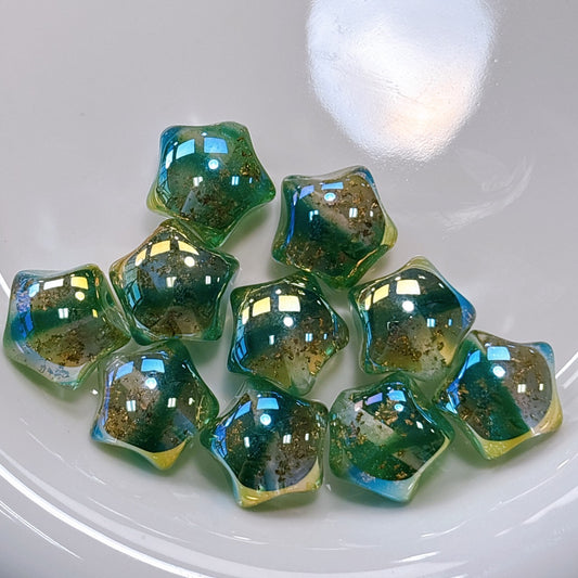 ☆星ホシイ☆シリーズ No.1グリーン 光学ビーズ 17㎜