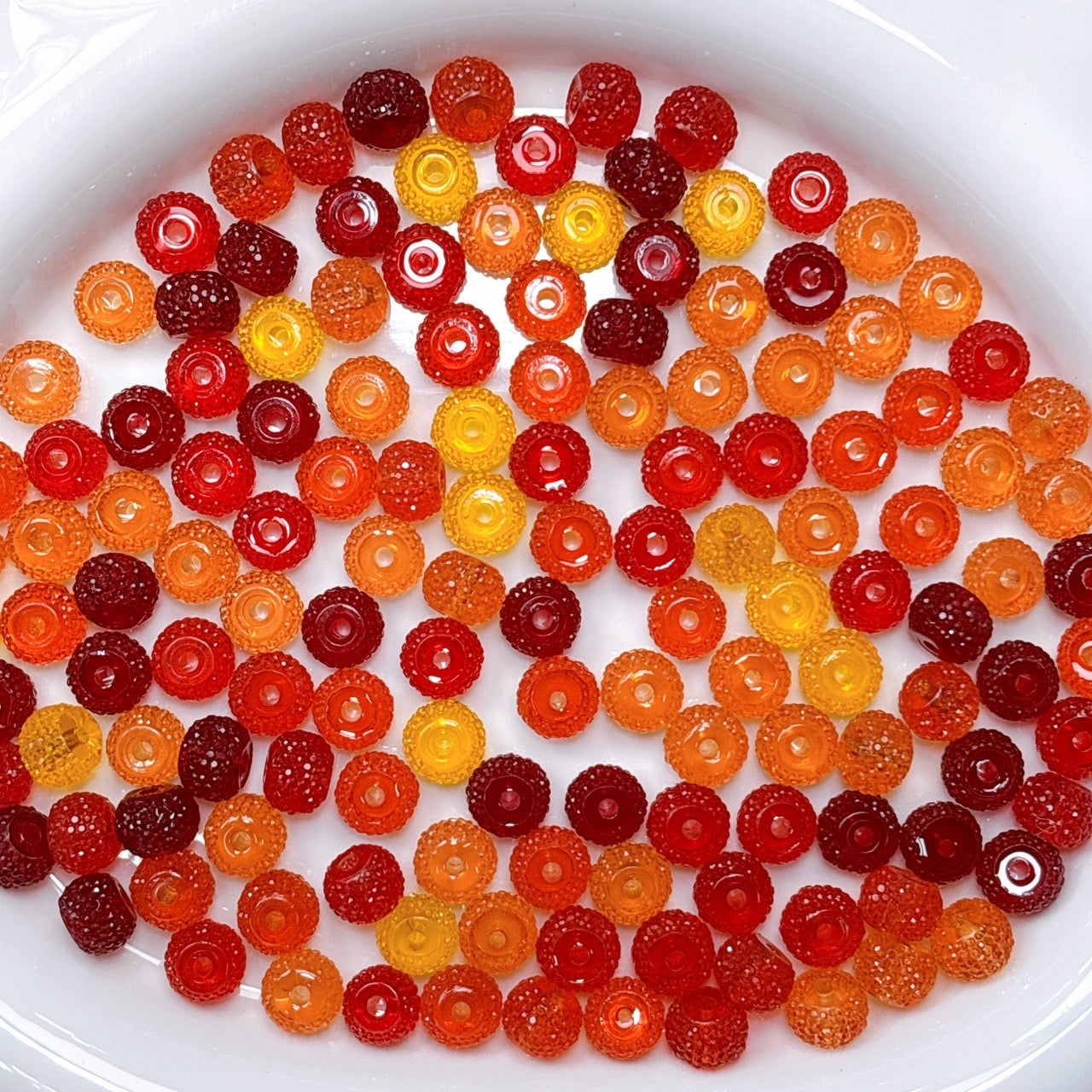 【特価】煌粒ロンデル レッド系MIX 10㎜