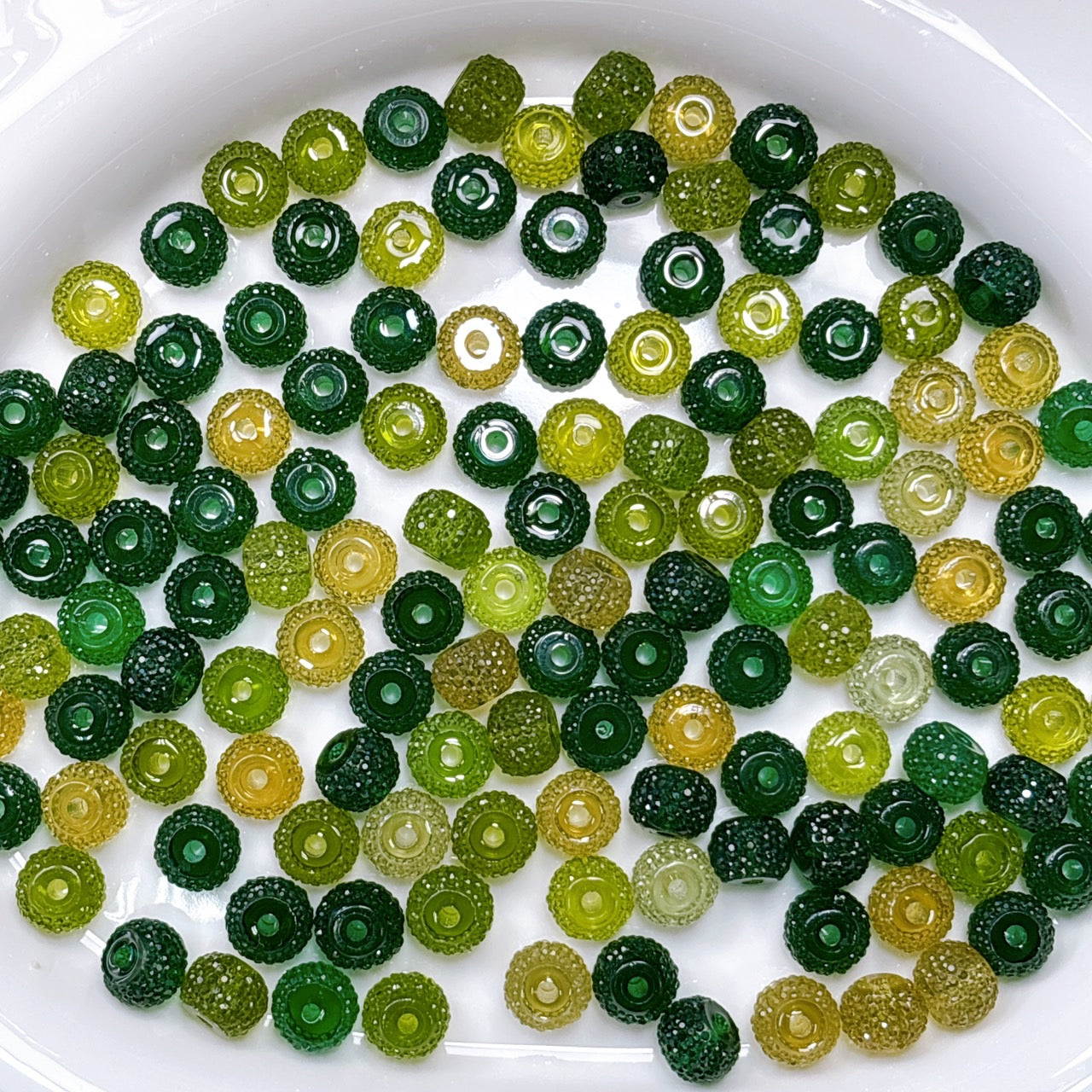 【特価】煌粒ロンデル グリーン系MIX 10㎜