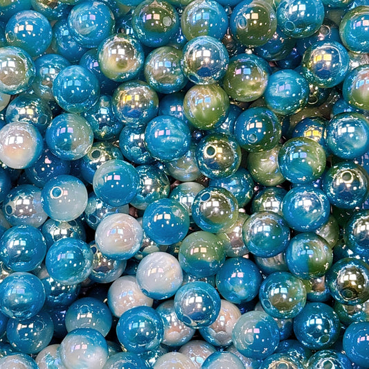 【再入荷】UV変色 雲シリーズ No.2水色 光学ビーズ 16㎜