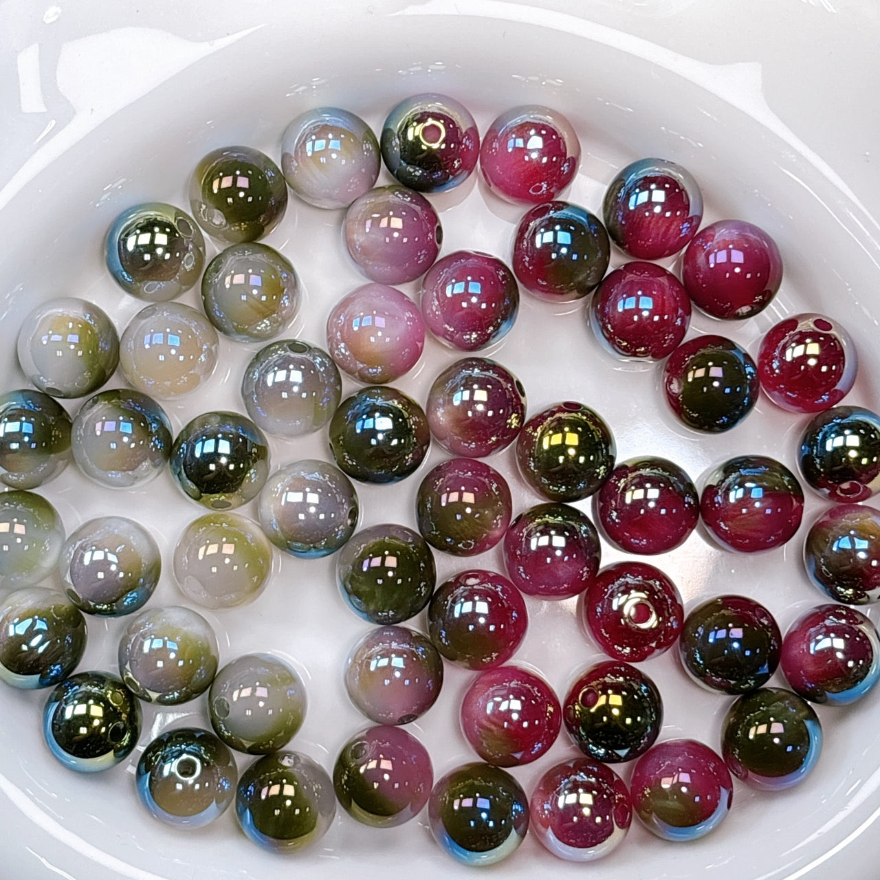 UV変色 雲シリーズ No.4緑色 光学ビーズ 16㎜