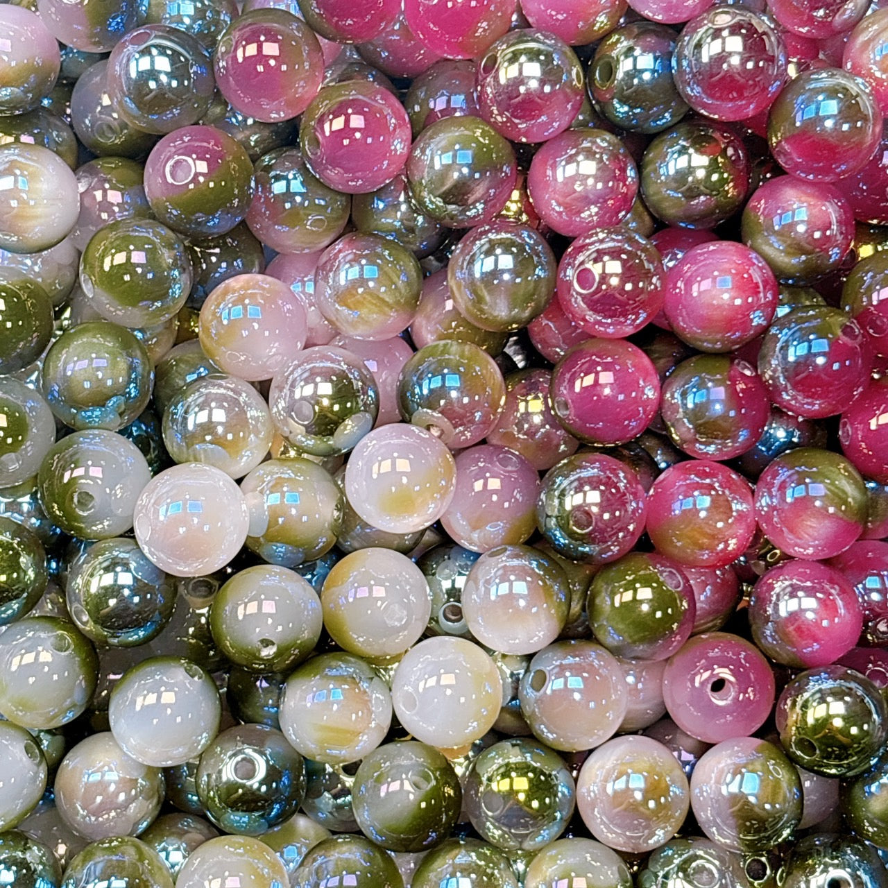 UV変色 雲シリーズ No.4緑色 光学ビーズ 16㎜