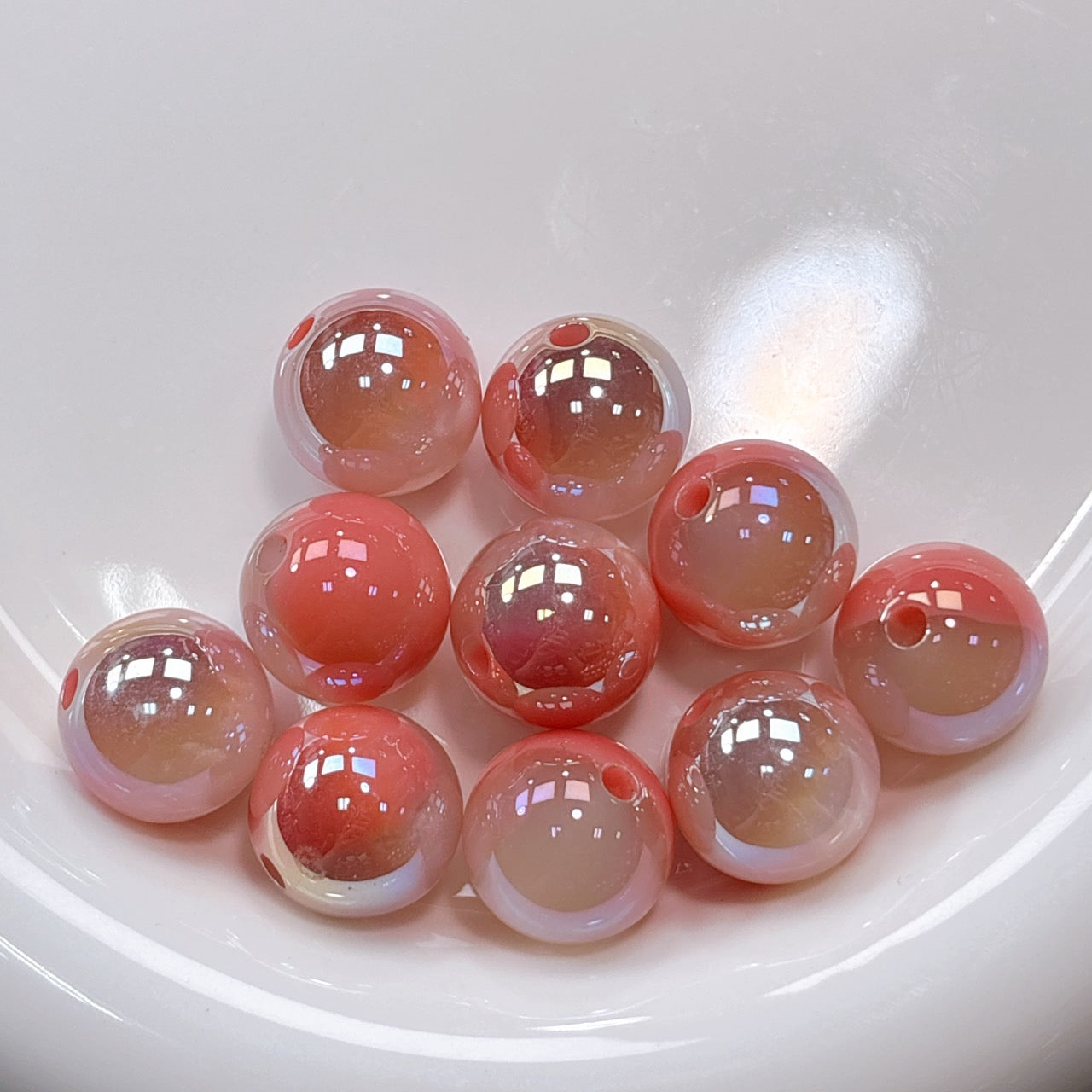 UV変色 雲シリーズ No.1桃色 光学ビーズ 16㎜