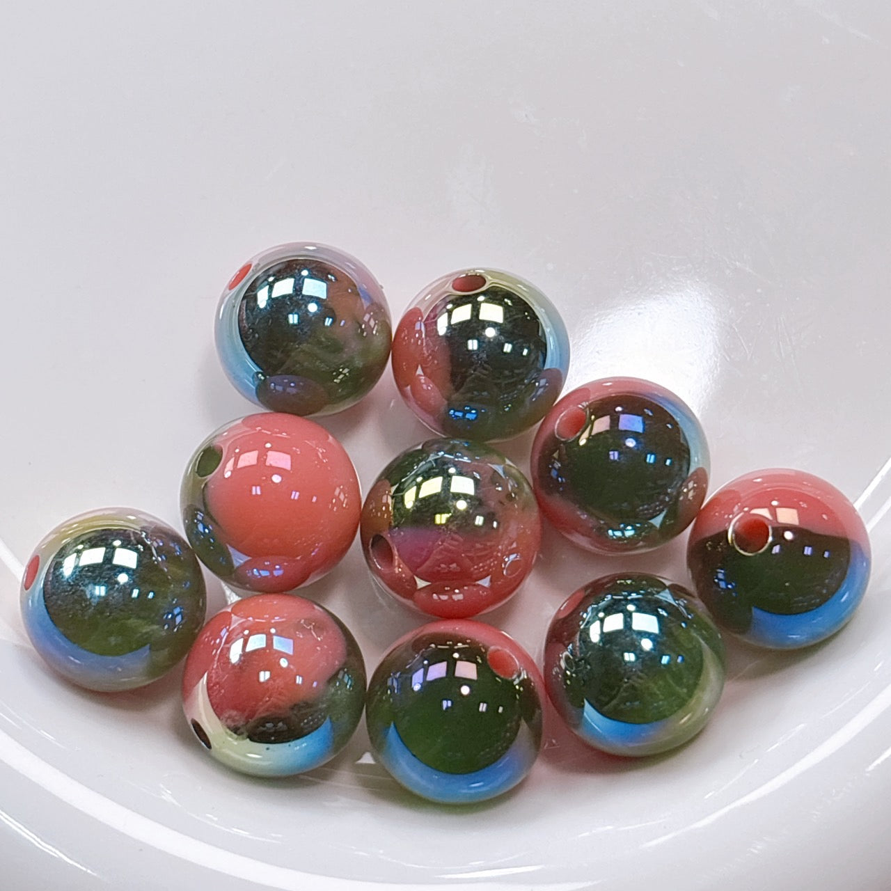 UV変色 雲シリーズ No.1桃色 光学ビーズ 16㎜