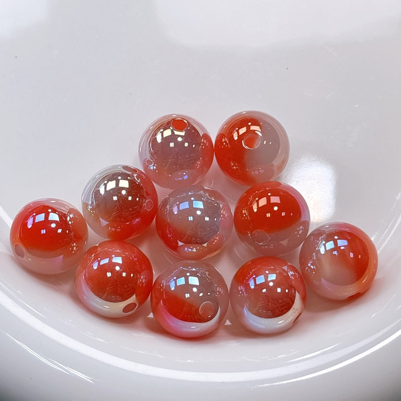 UV変色 雲シリーズ No.5赤色 光学ビーズ 16㎜