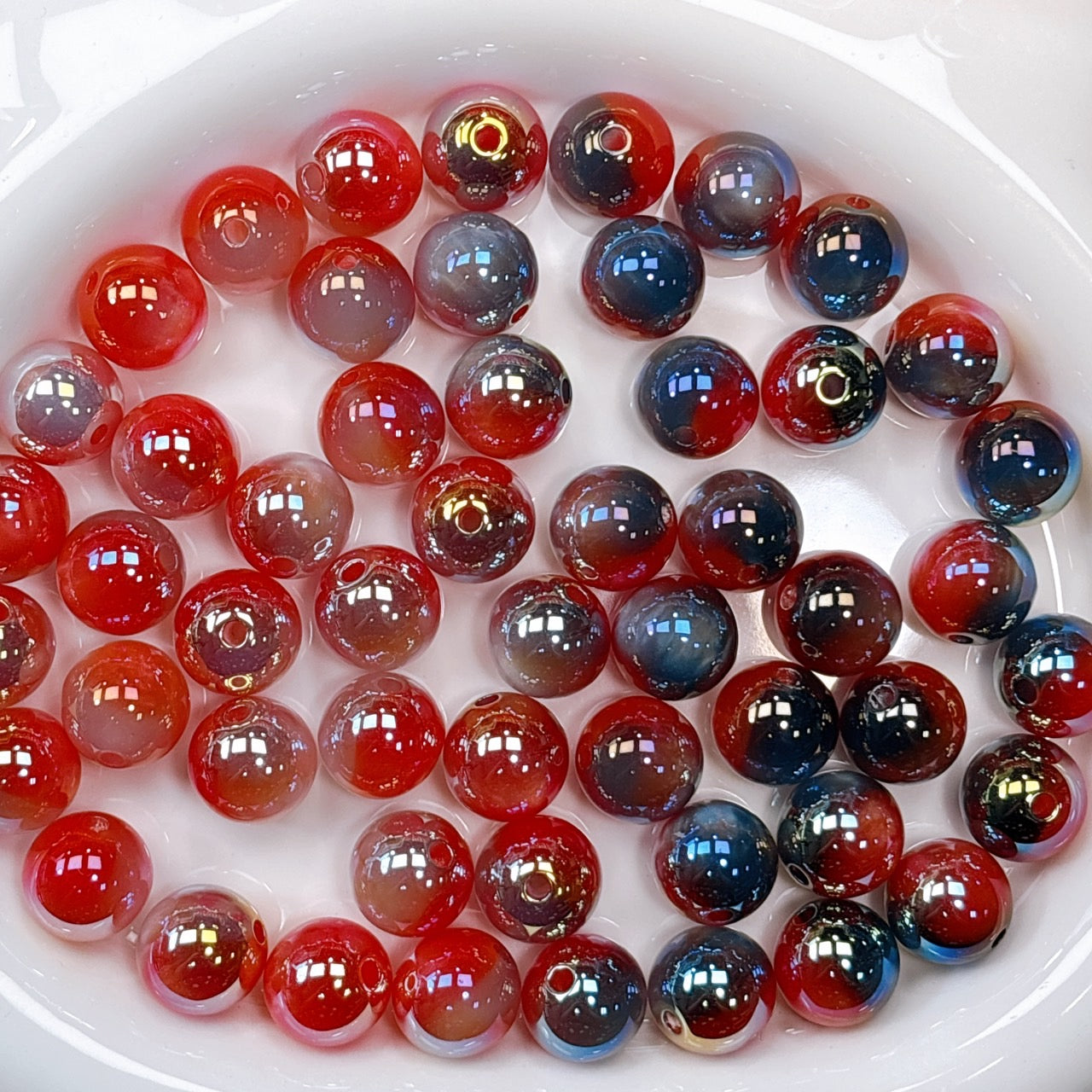 UV変色 雲シリーズ No.5赤色 光学ビーズ 16㎜