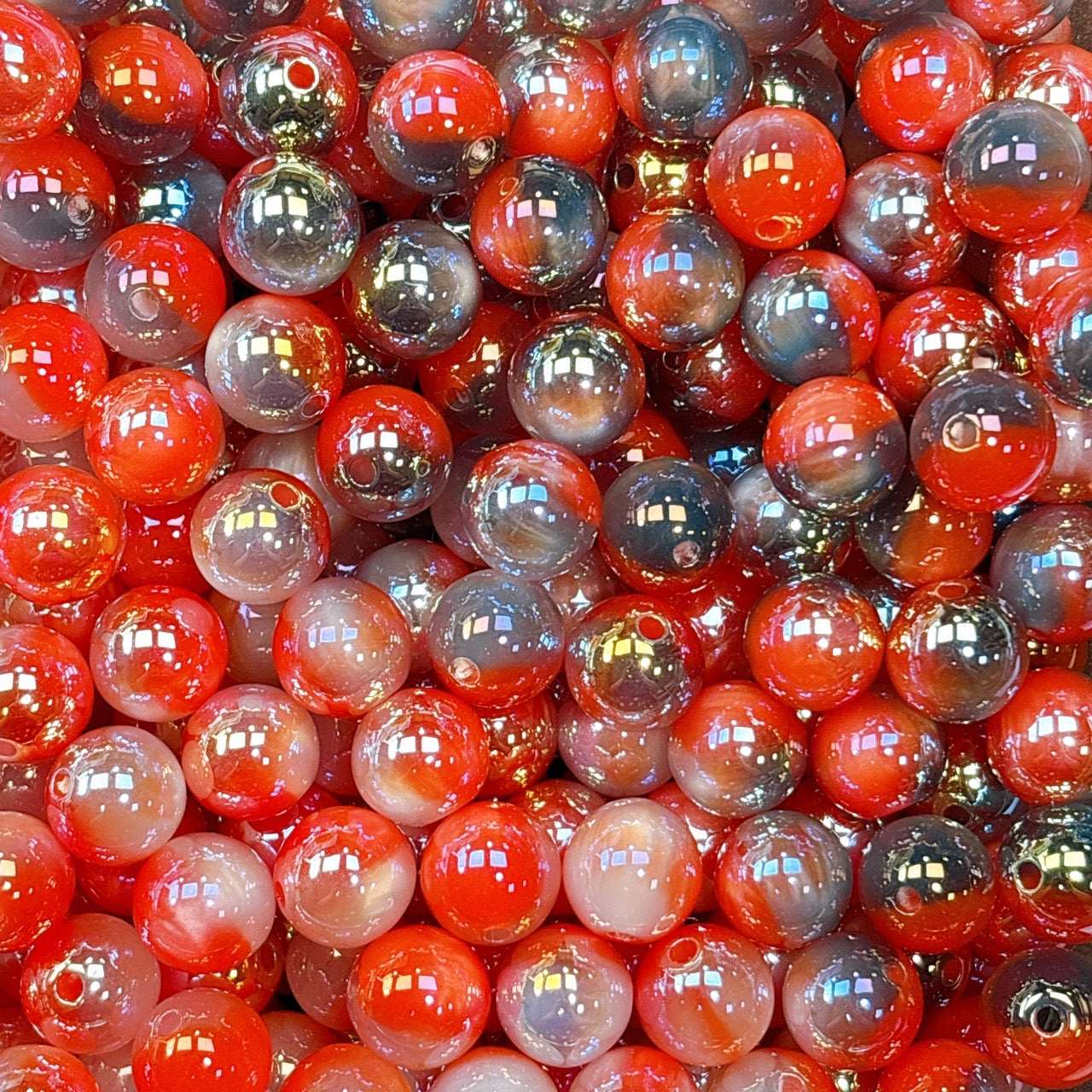 UV変色 雲シリーズ No.5赤色 光学ビーズ 16㎜