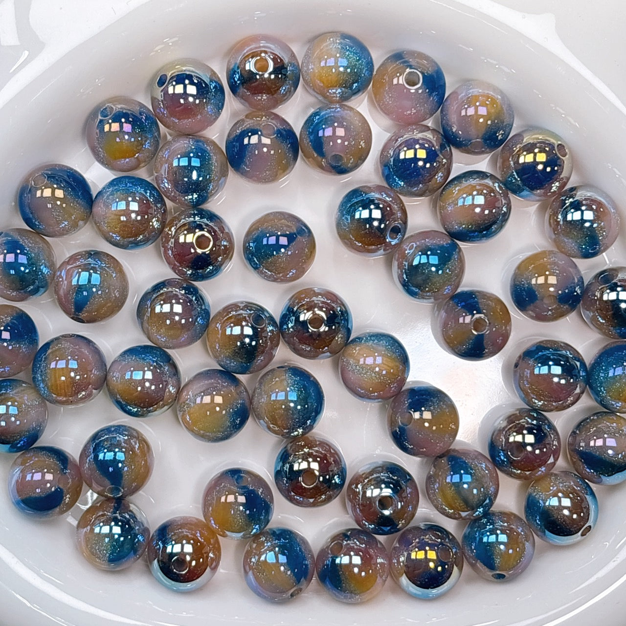 煌線飴シリーズ No.3青系 光学ビーズ 16㎜