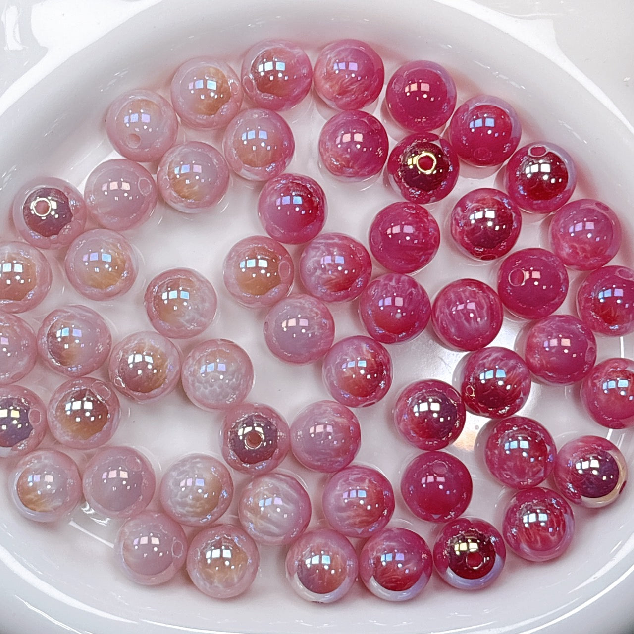 UV変色 シラーミラージュシリーズ No.3パープル  光学ビーズ 16㎜