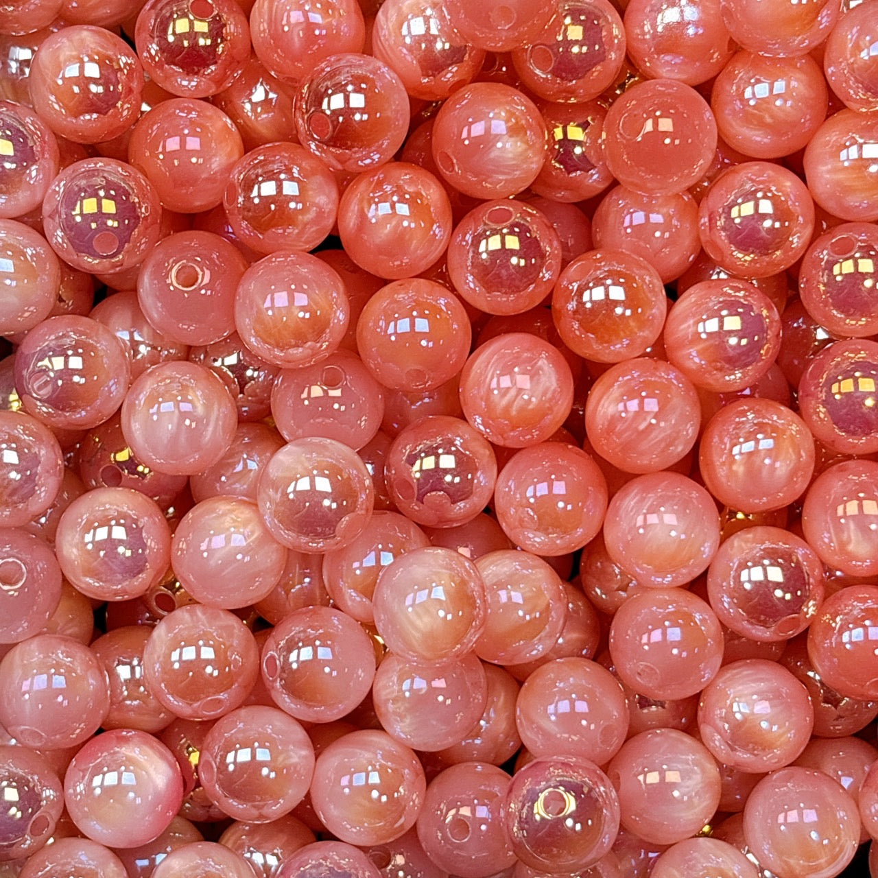 UV変色 シラーミラージュシリーズ No.6ピンク  光学ビーズ 16㎜