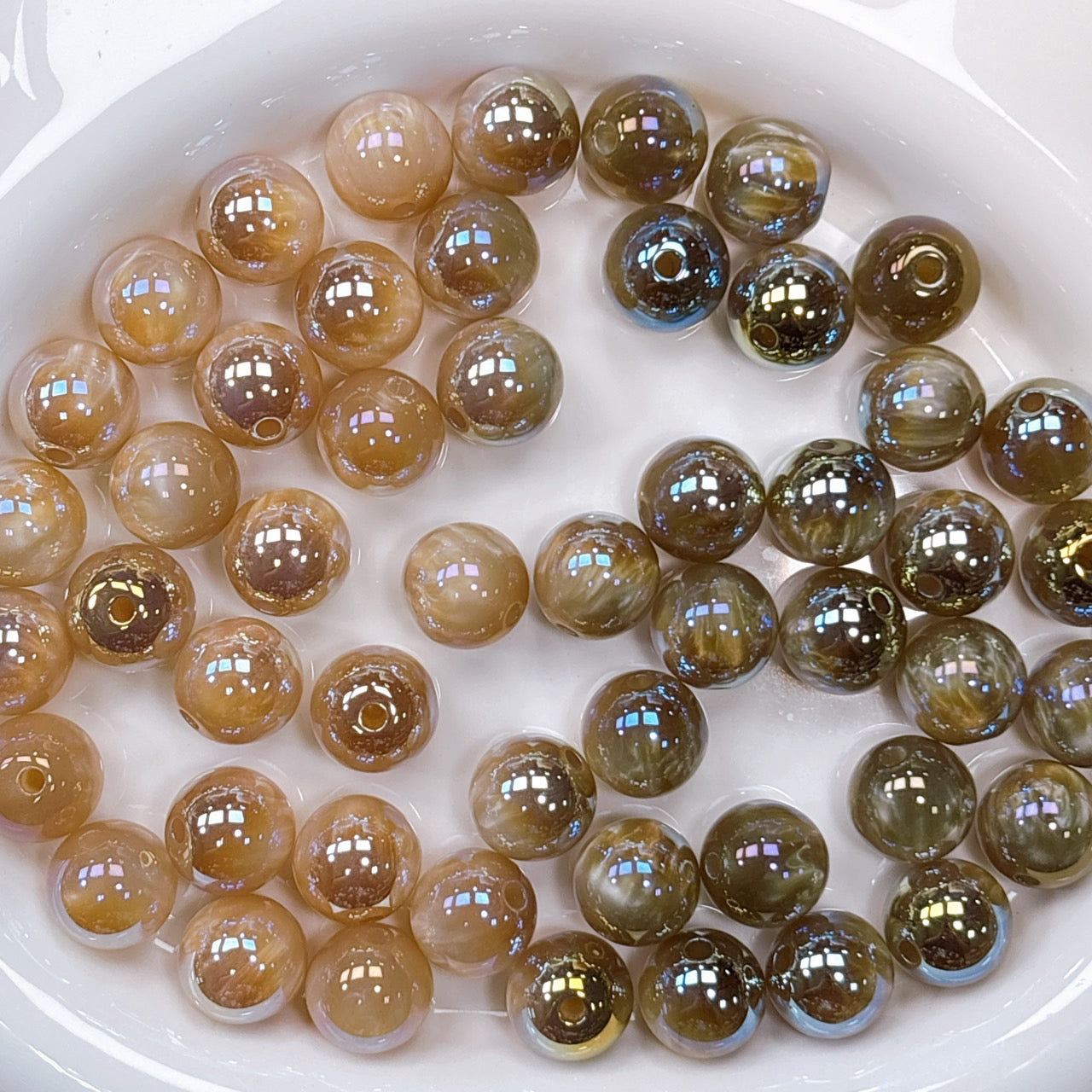 UV変色 シラーミラージュシリーズ No.7ブラウン  光学ビーズ 16㎜