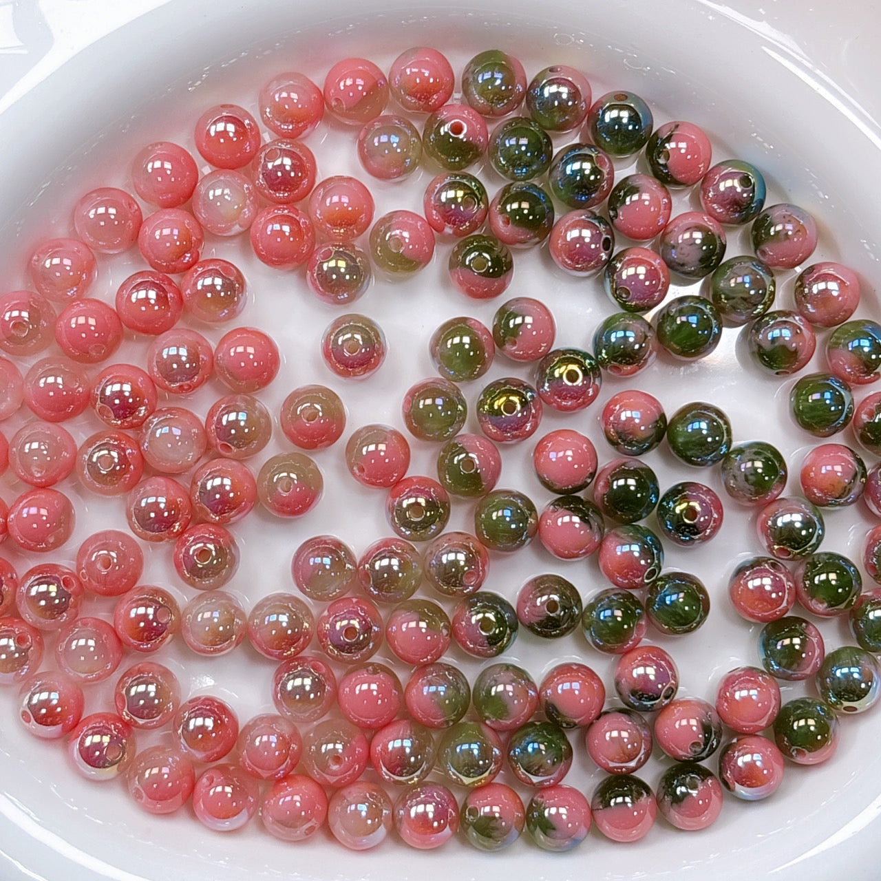 UV変色 雲シリーズ No.1桃色 光学ビーズ 10㎜