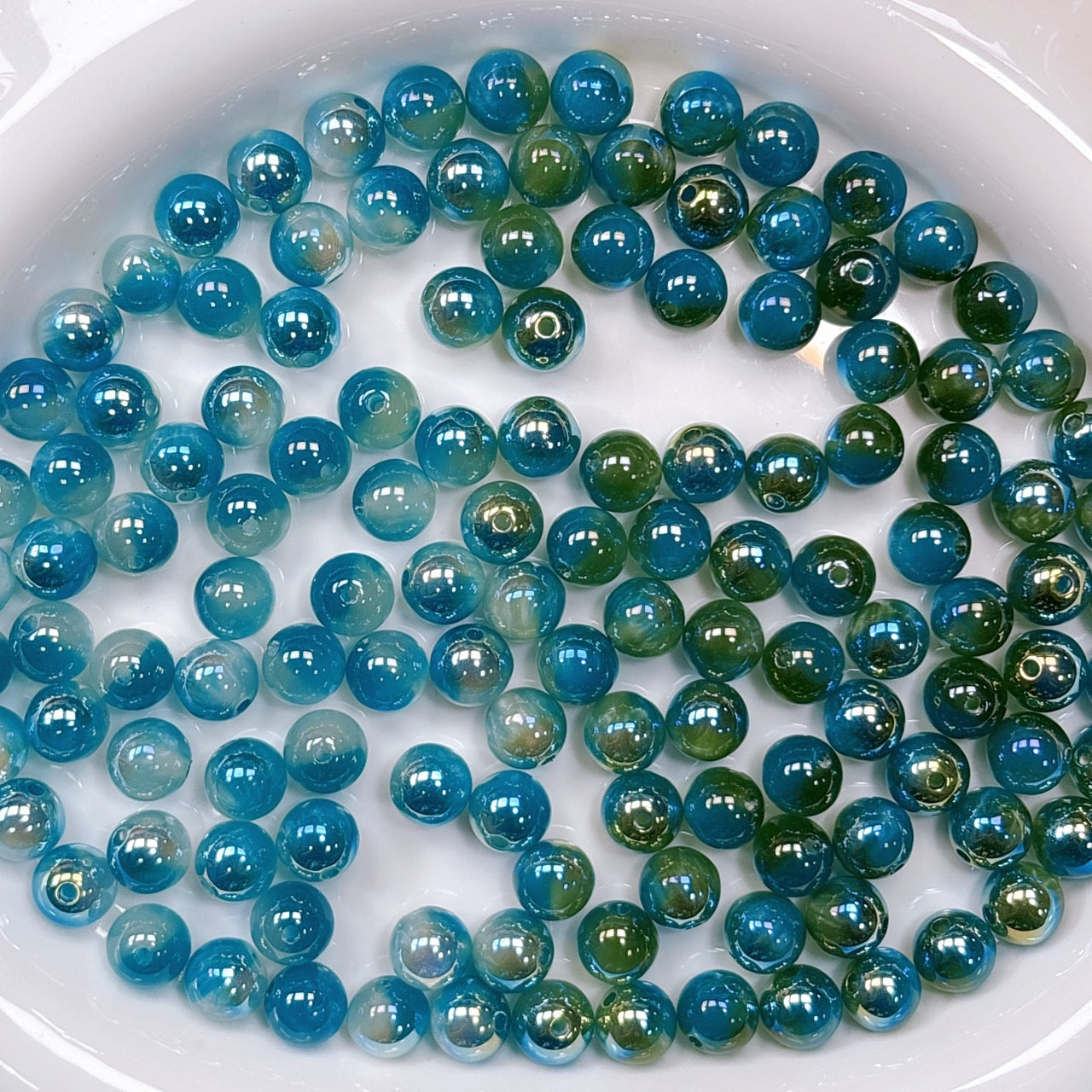 UV変色 雲シリーズ No.2水色 光学ビーズ 10㎜