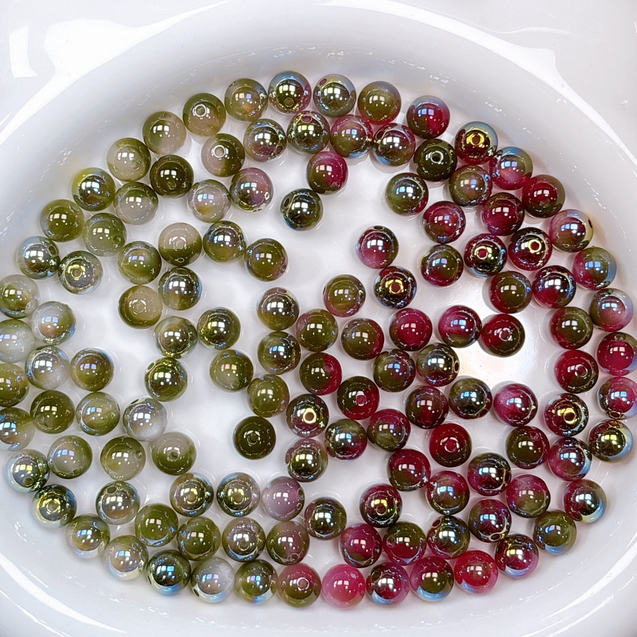 UV変色 雲シリーズ No.4緑色 光学ビーズ 10㎜