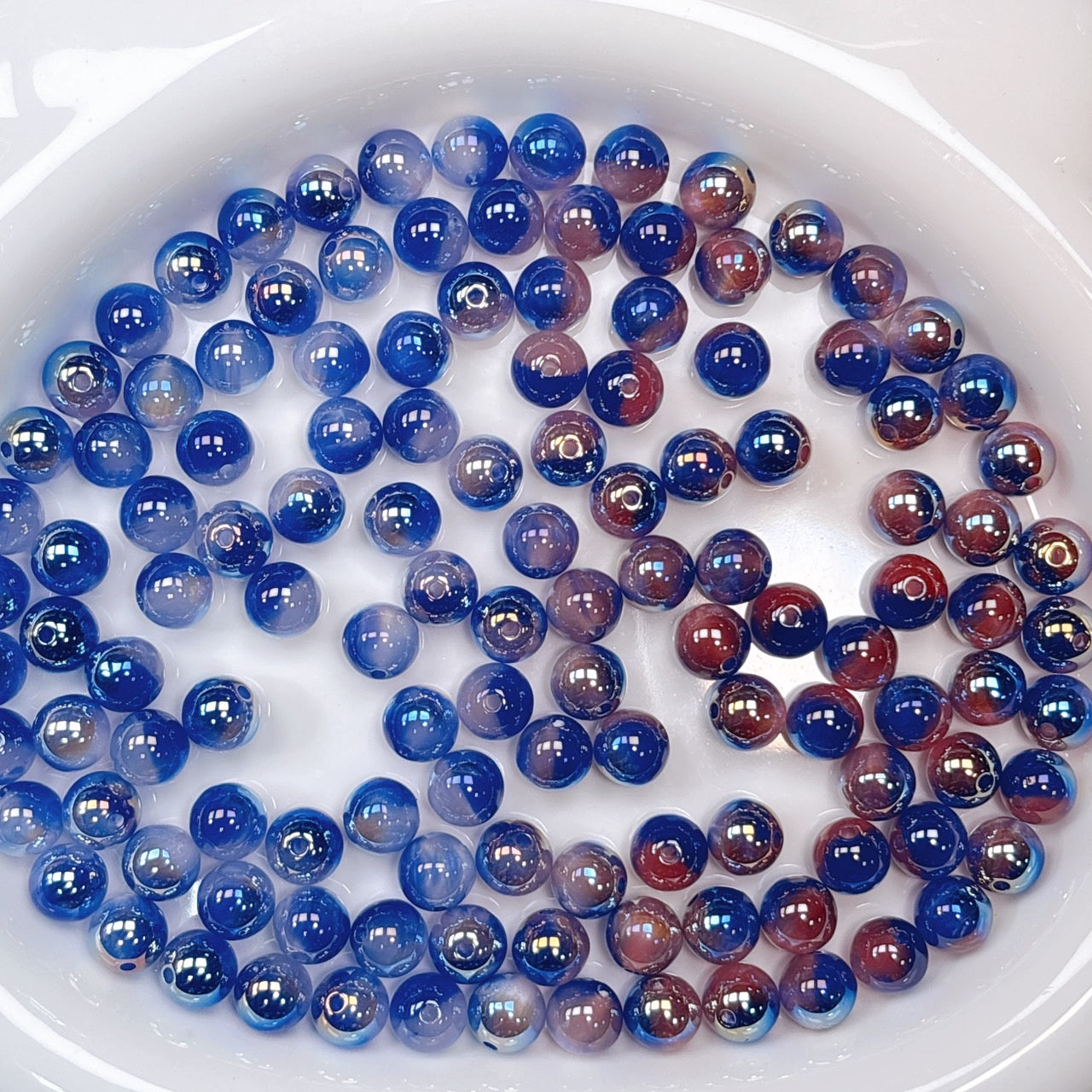 UV変色 雲シリーズ No.6青色 光学ビーズ 10㎜