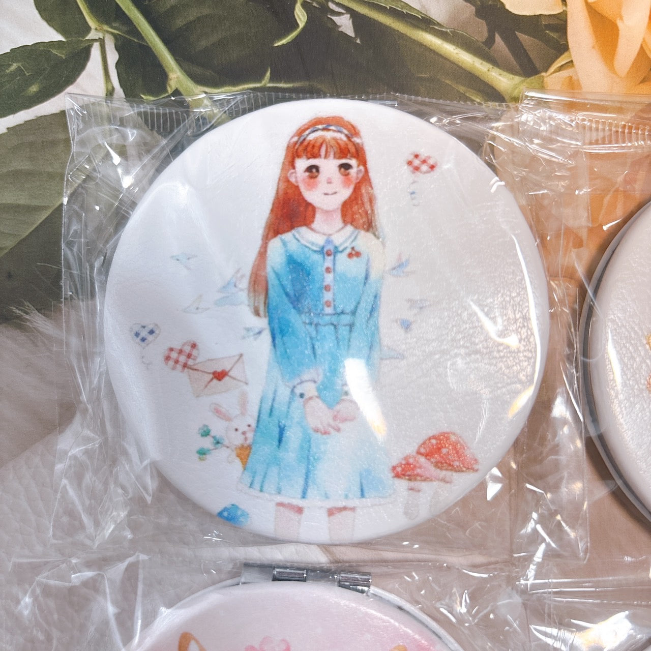 【特価】高品質 マグネット付きステンレス製 両面コンパクトミラー