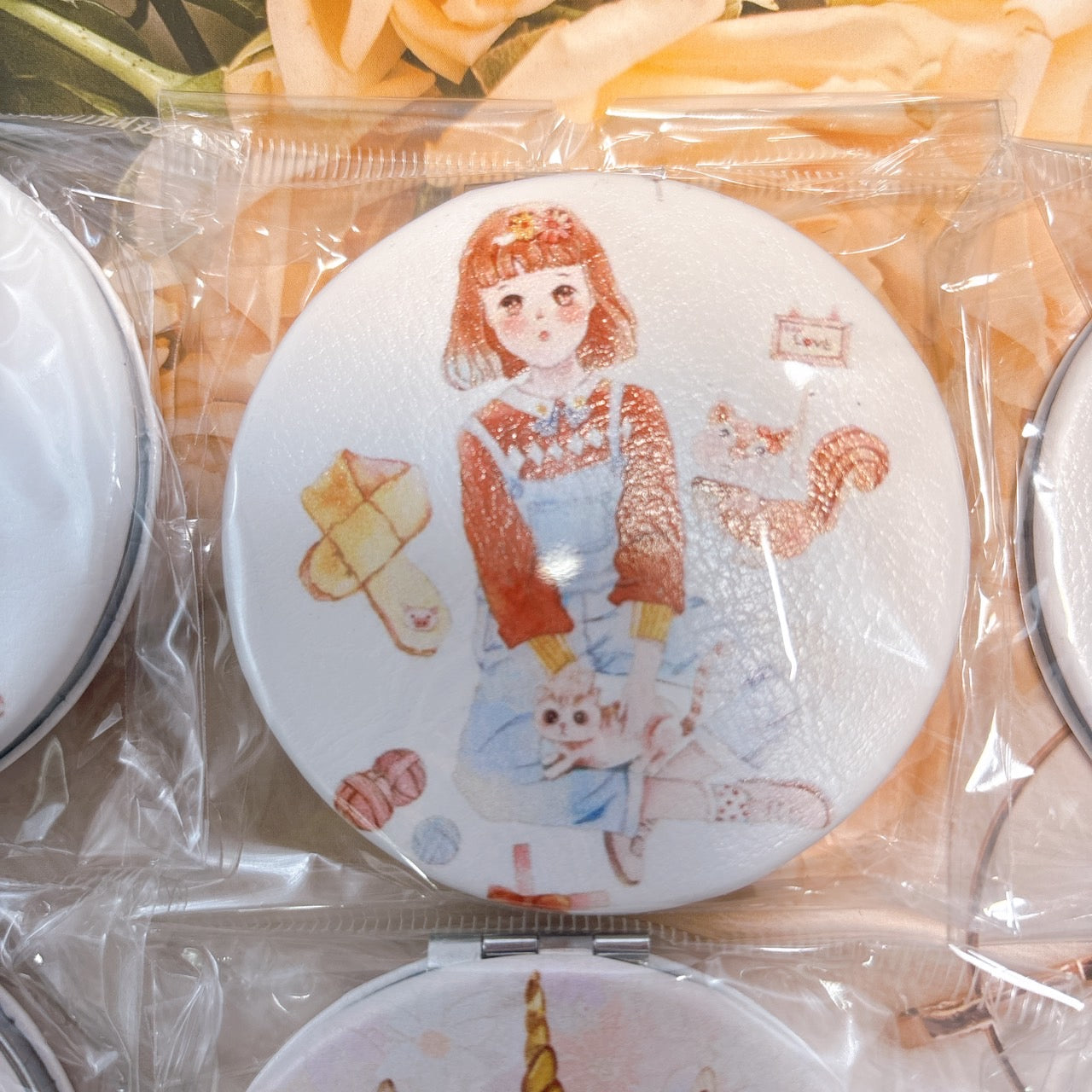 【特価】高品質 マグネット付きステンレス製 両面コンパクトミラー