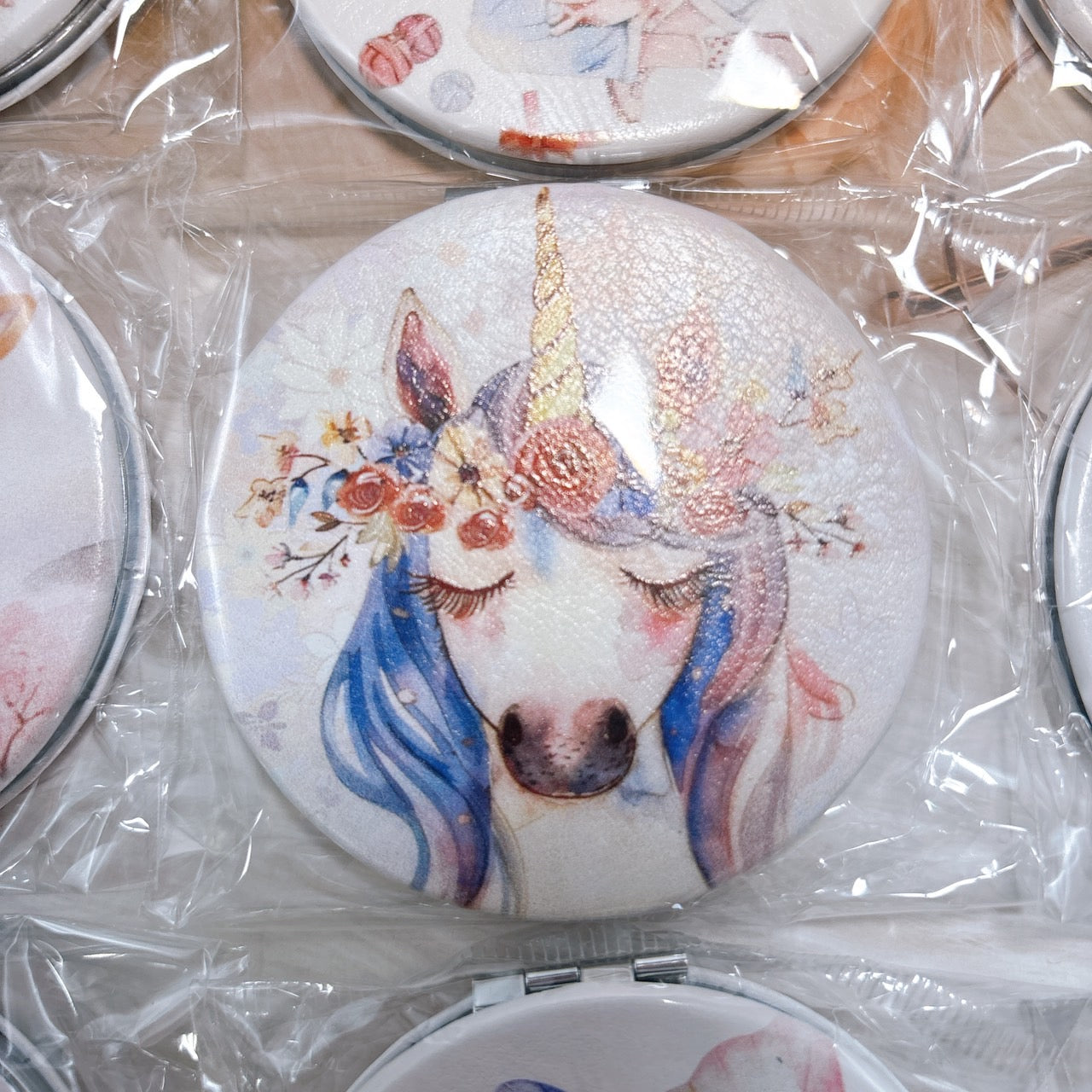 【特価】高品質 マグネット付きステンレス製 両面コンパクトミラー