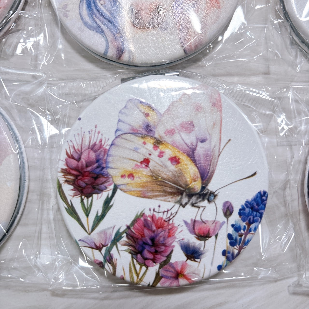 【特価】高品質 マグネット付きステンレス製 両面コンパクトミラー